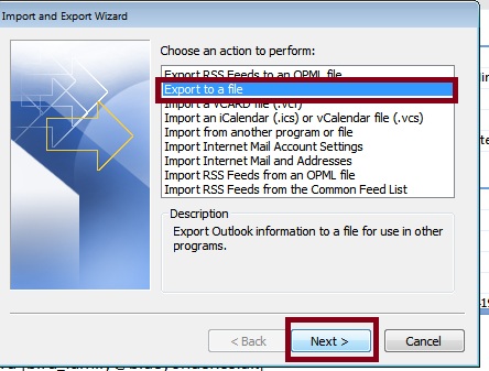 Exporting Address Book